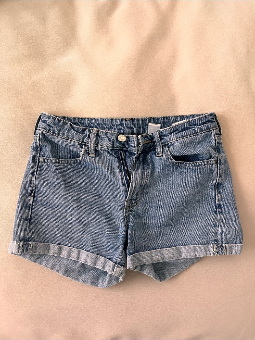 H&M Light Blue Rolled-Hem Denim Shorts
